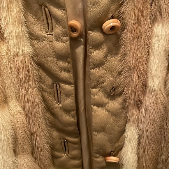 Galanos vintage stunning fur and leather coat jacket approx small PRICE DROP - Picture 6 of 13